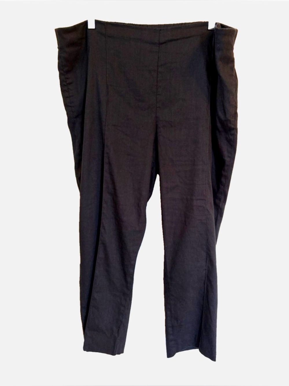 J.Jill 100% Linen Lantern Crop Pants XL Black Pull On Elastic Waist